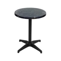 600mm Round Alcantara Black (Marble) Isotop Table Top with Black Roma Base