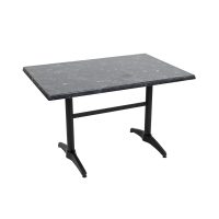 800x1200mm Alcantara Black (Marble) Isotop Table Top with Black Roma Base