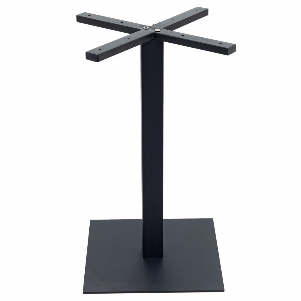 Chicago Dining Table in Matte Black with Square Pole