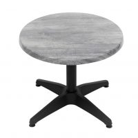 600mm Round Cement Isotop Table Top with Matte Black Roma Coffee Base