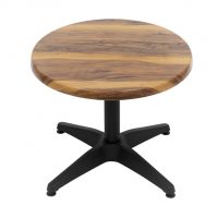 600mm Round Shesman Table Top with Black Roma Coffee Base