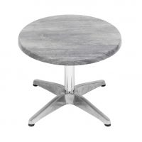600mm Round Cement Isotop Table Top with Silver Roma Coffee Base