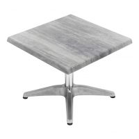 600mm Square Cement Isotop Table Top with Silver Roma Coffee Base