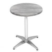 600mm Round Cement Isotop Table Top with Silver Roma Base