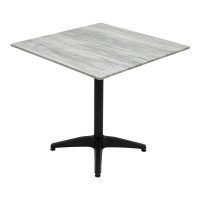 800mm Square Cement Sliq Isotop Table Top with Black Roma Base