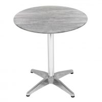 700mm Round Cement Sliq Isotop Table Top with Silver Roma Base