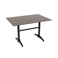 800 x 1200mm Choco Oak Isotop Table Top with Black Roma Base