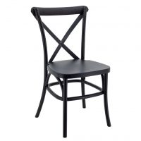 Resin Cross Back Bentwood Chair in Black