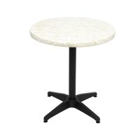700mm Round Marble Isotop Table Top with Black Roma Base