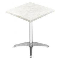 600mm Square Marble Isotop Table Top with Silver Roma Base
