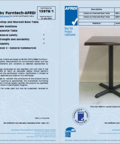 600mm Round Cement Isotop Table Top with Black Maxwell Base