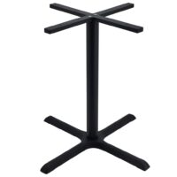 Maxwell Large Dining Table in Matte Black with Round Pole
