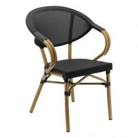Parisian Chair in Black Textaline with Arms