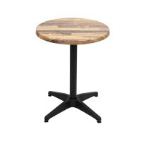 600mm Round Rustic Maple Isotop Table Top with Black Roma Base