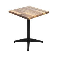 600mm Square Rustic Maple Isotop Table Top with Black Roma Base