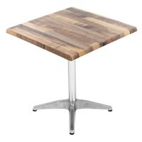 700mm Square Rustic Maple Isotop Table Top with Silver Roma Base