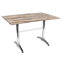 800 x 1200mm Rustic Maple Sliq Isotop Table Top with Silver Roma Base