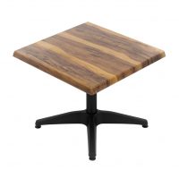 600mm Square Shesman Isotop Table Top with Matte Black Roma Coffee Base