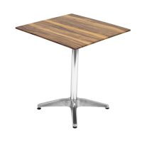 700mm Square Shesman Sliq Isotop Table Top with Silver Roma Base