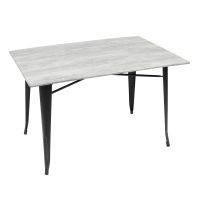 800 x 1200mm Cement Sliq Isotop Table Top with Black Tolix Base