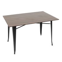 800 x 1200mm Choco Oak Sliq Isotop Table Top with Black Tolix Base