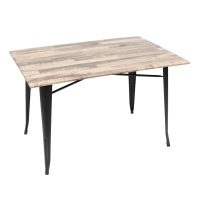 800 x 1200mm Rustic Maple Sliq Isotop Table Top with Black Tolix Base