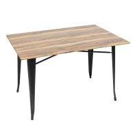 800 x 1200mm Shesman Sliq Isotop Table Top with Black Tolix Base