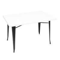 800 x 1200mm White Isotop Table Top with Black Tolix Base