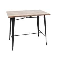 800 x 1200mm Shesman Isotop Table Top with Black Tolix Bar Base