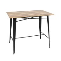 800 x 1200mm Shesman Sliq Isotop Table Top with Black Tolix Bar Base