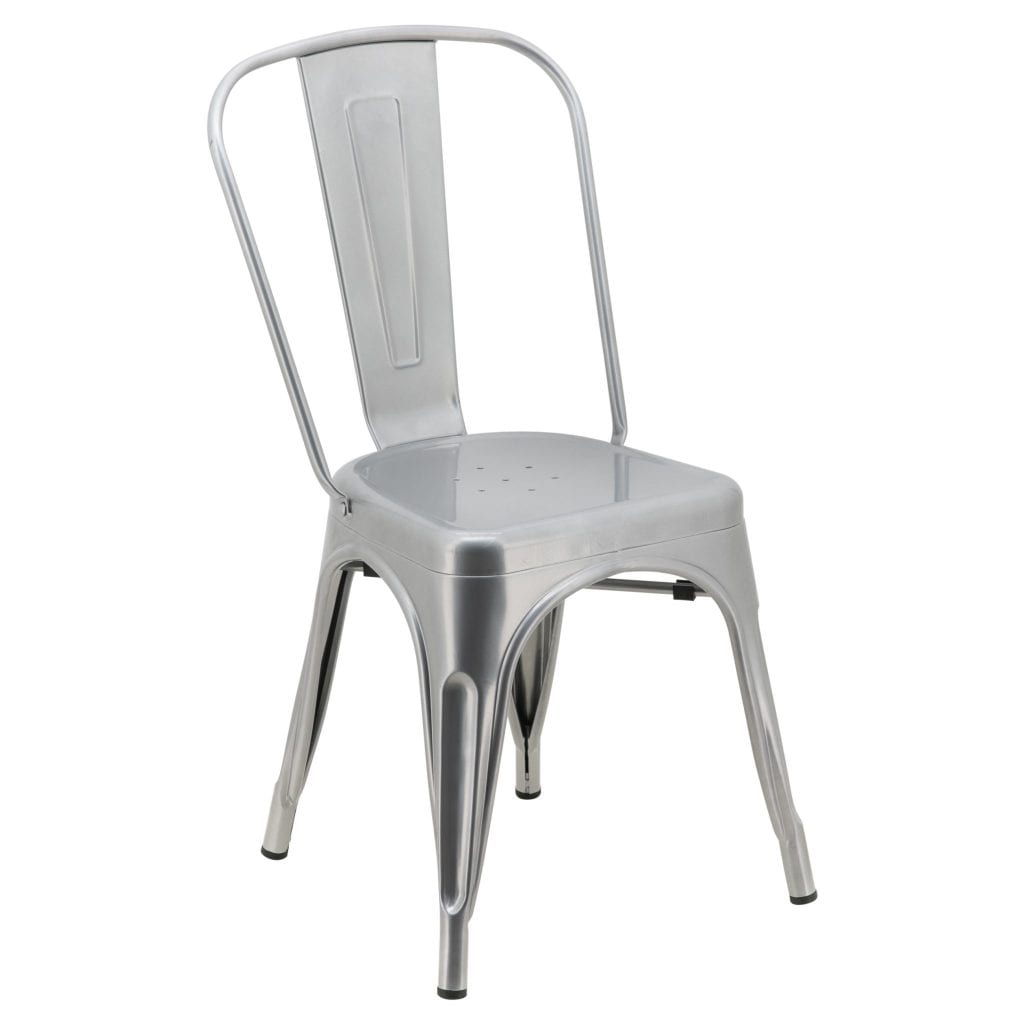 Replica Tolix Chair in Gloss Silver