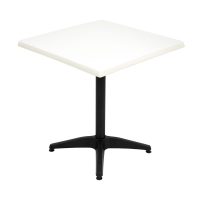 700mm Square White Isotop Table Top with Black Roma Base