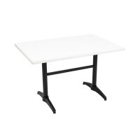 800x1200mm White Isotop Table Top with Black Roma Base