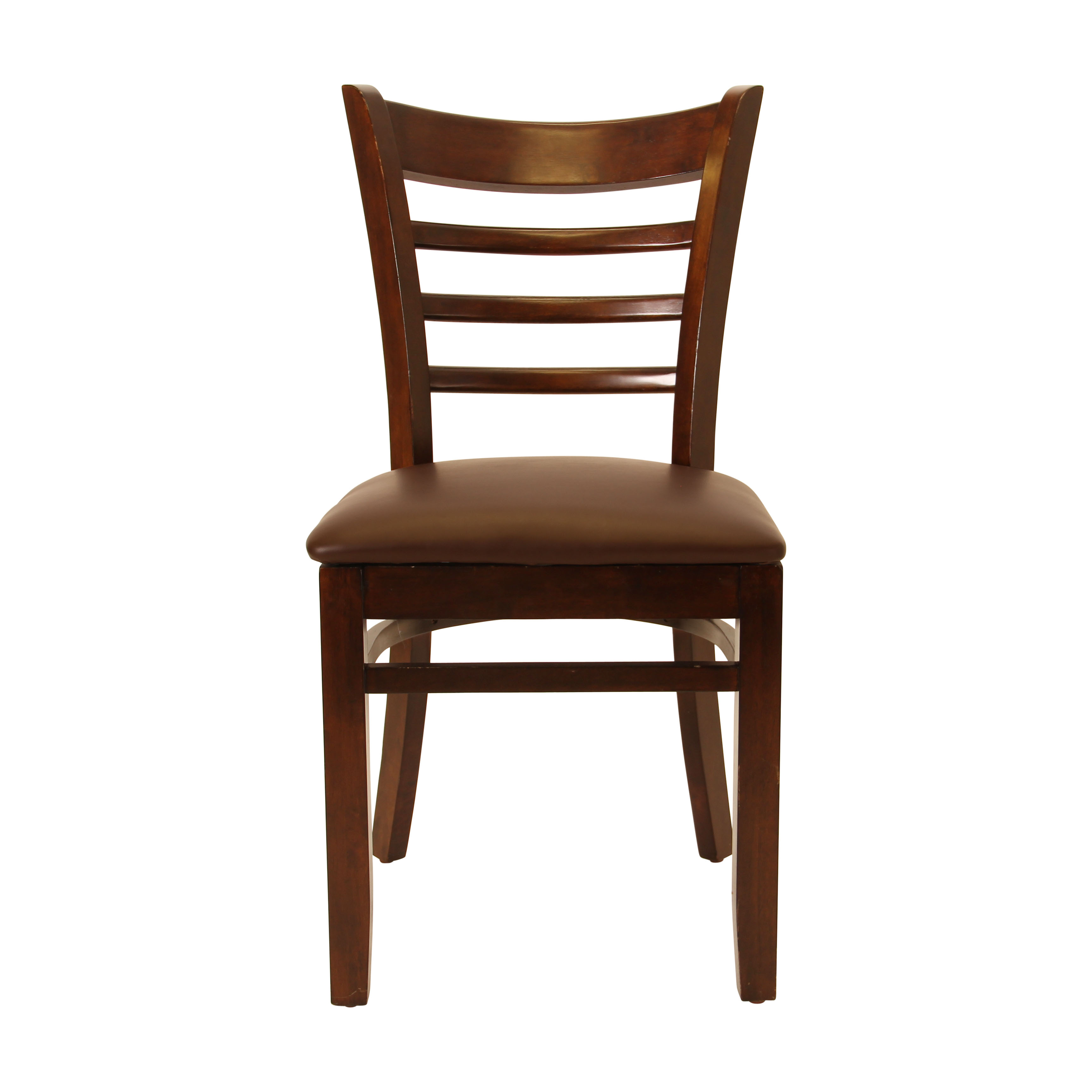 Ladder Back Chair with Chocolate Cushion in Dark Walnut